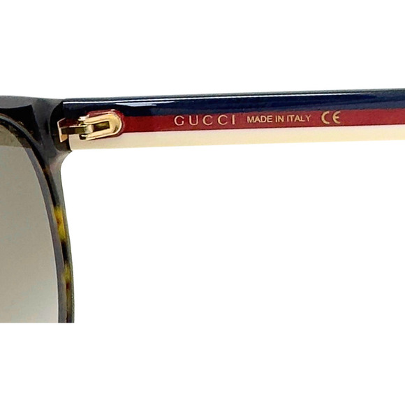 Gucci GG Logo Ophidia Red White Blue Round Sunglasses Tortoiseshell Gradient - Picture 12 of 12